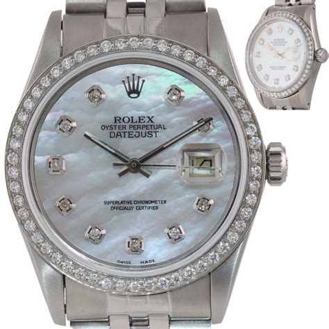 rolex datejust steel diamond|Rolex Datejust diamond bezel aftermarket.